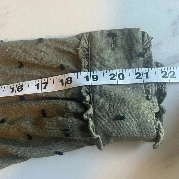 Zara Mini Tunic Dolman Dress Boho Green Pullover Long Sleeve Size M Medium Twee - Picture 8 of 13